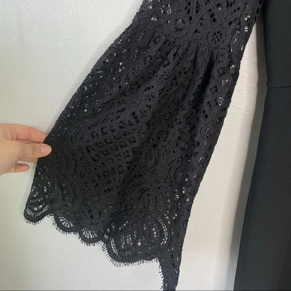 BCBGMAXAZRIA Black V-Neck Bell Sleeve Jumpsuit - Picture 4 of 10